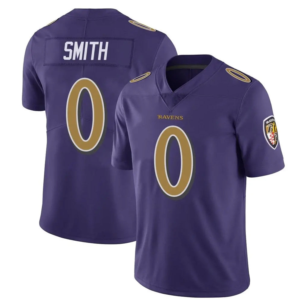 Elroe B.Ravens #0 Roquan Smith Player Purple Color Rush Vapor Untouchable Limited Home Game Stitched Jerseys