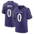 Elroe B.Ravens #0 Roquan Smith Player Purple Home Game Stitched Jerseys