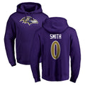 Elroe B.Ravens #0 Roquan Smith Player Purple Salute to Service Pullover Hoodie Stitched Jerseys