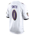 Elroe B.Ravens #0 Roquan Smith Player White Alternate Home Game Stitched Jerseys