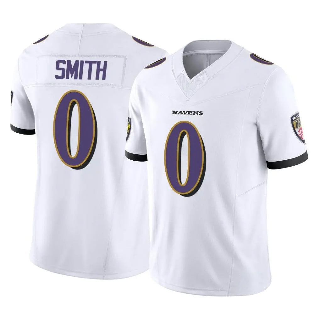 Elroe B.Ravens #0 Roquan Smith Player White Vapor F.U.S.E. Limited Home Game Stitched Jerseys