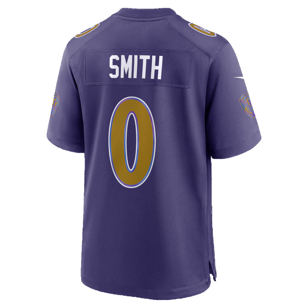 Elroe B.Ravens #0 Roquan Smith Purple Alternate Game Stitched Jerseys