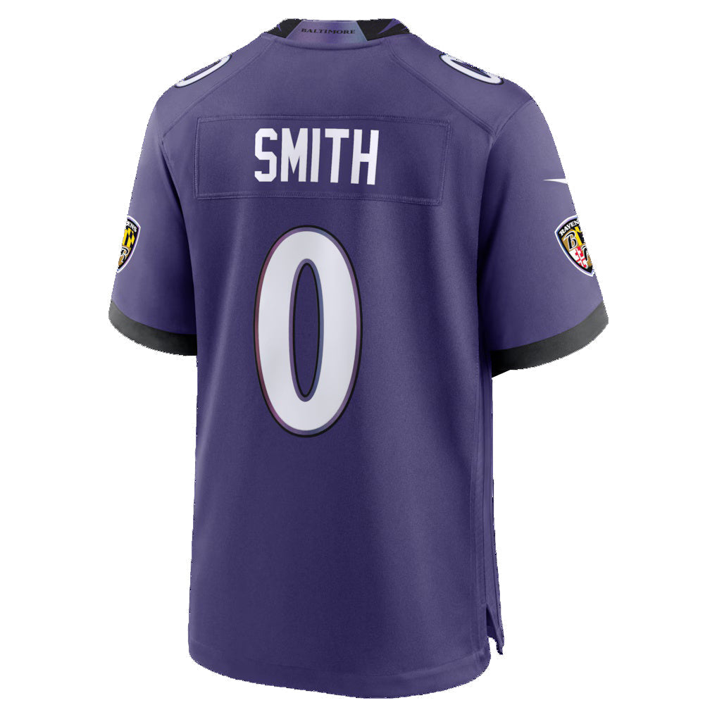 Elroe B.Ravens #0 Roquan Smith Purple Team Game Stitched Jerseys