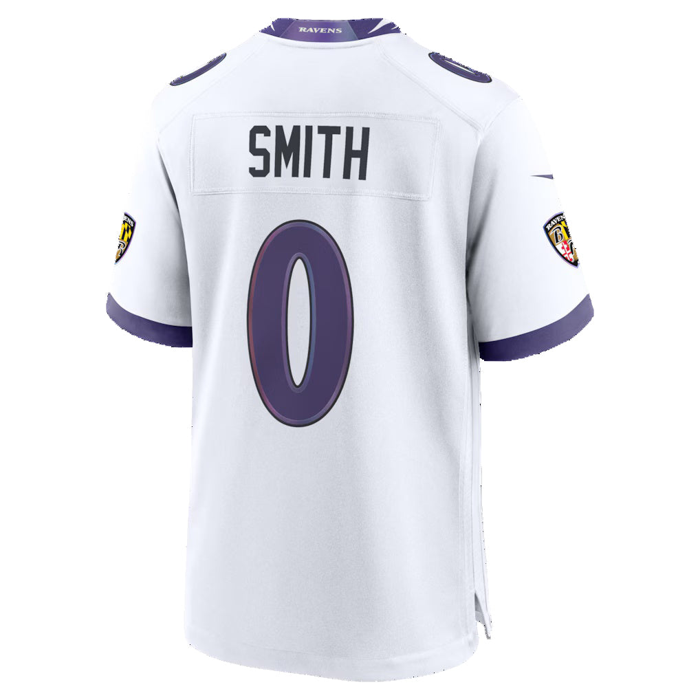 Elroe B.Ravens #0 Roquan Smith White Game Stitched Jerseys