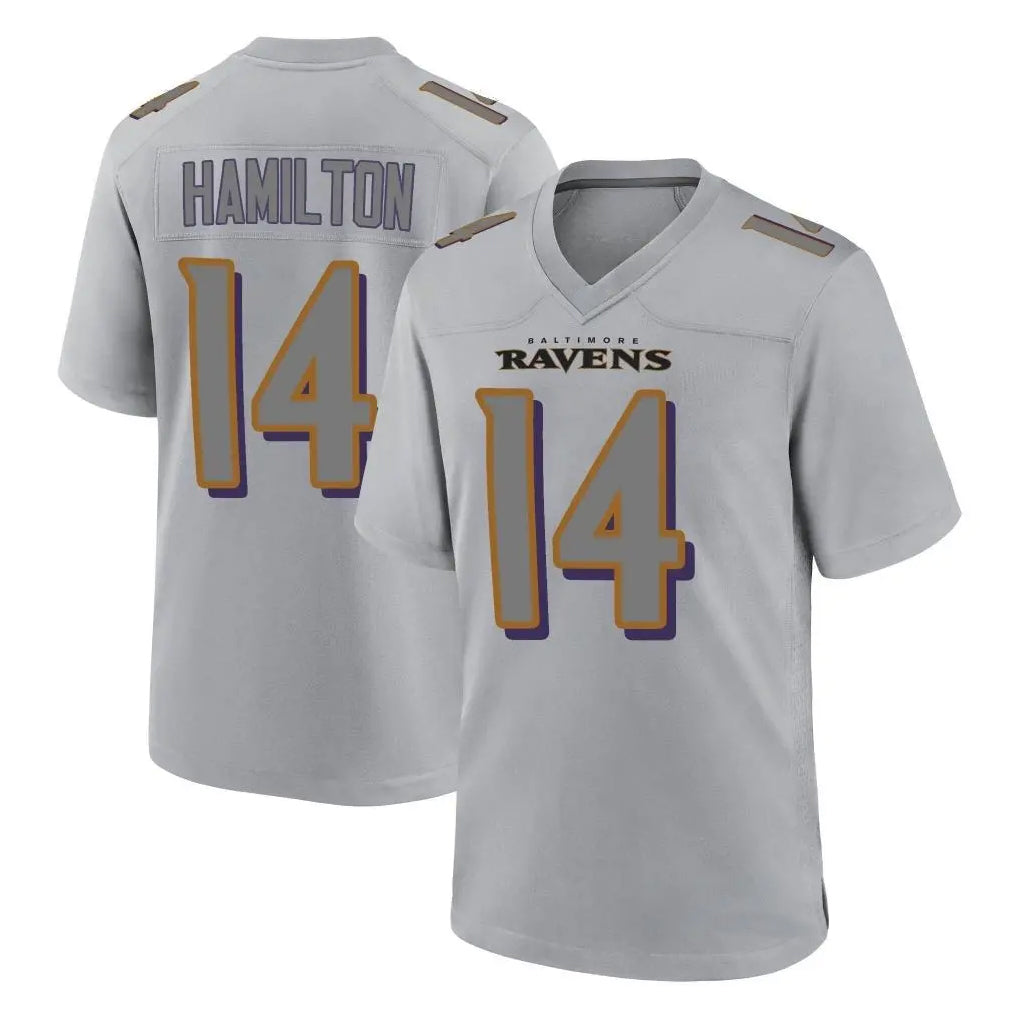 Elroe B.Ravens #14 Kyle Hamilton Player Gray Replica Limited Stitched Jerseys