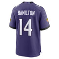 Elroe B.Ravens #14 Kyle Hamilton Player Purple Home Game Stitched Jerseys