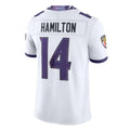 Elroe B.Ravens #14 Kyle Hamilton Player White Limited Elite Home Game Stitched Jerseys