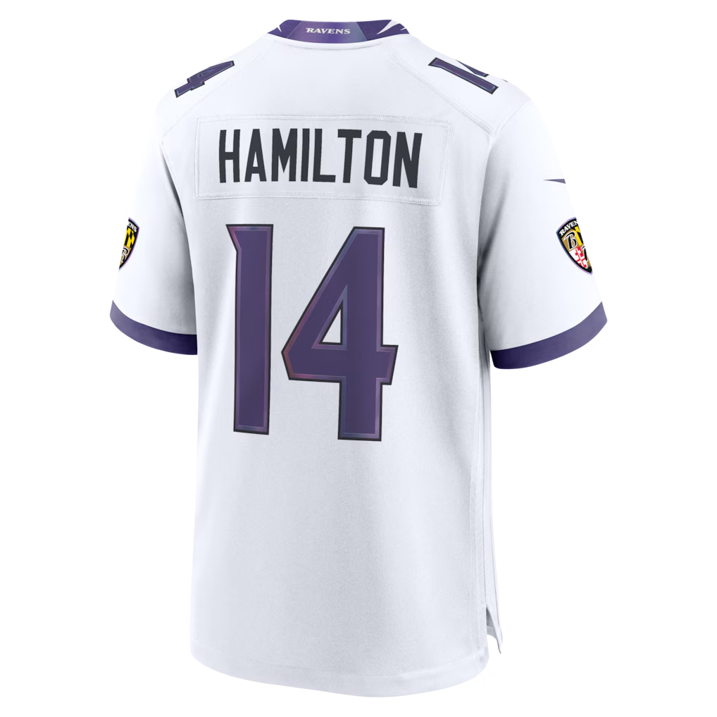 Elroe B.Ravens #14 Ravens Kyle Hamilton White Game Stitched Jerseys