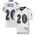 Elroe B.Ravens #20 Ed Reed Player White Mitchell & Ness Platinum Legacy Limtied Football Jerseys