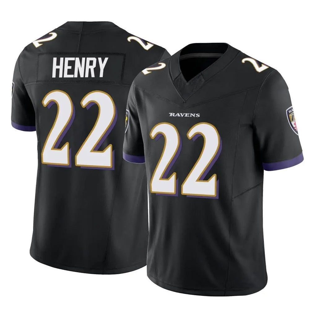 Elroe B.Ravens #22 Derrick Henry Player Black Limited Home Game Stitched Jerseys