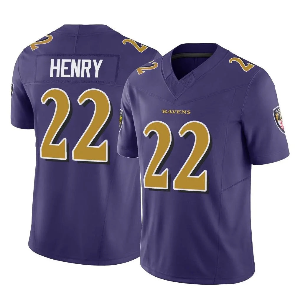 Elroe B.Ravens #22 Derrick Henry Player Purple Limited Home Game Stitched Jerseys