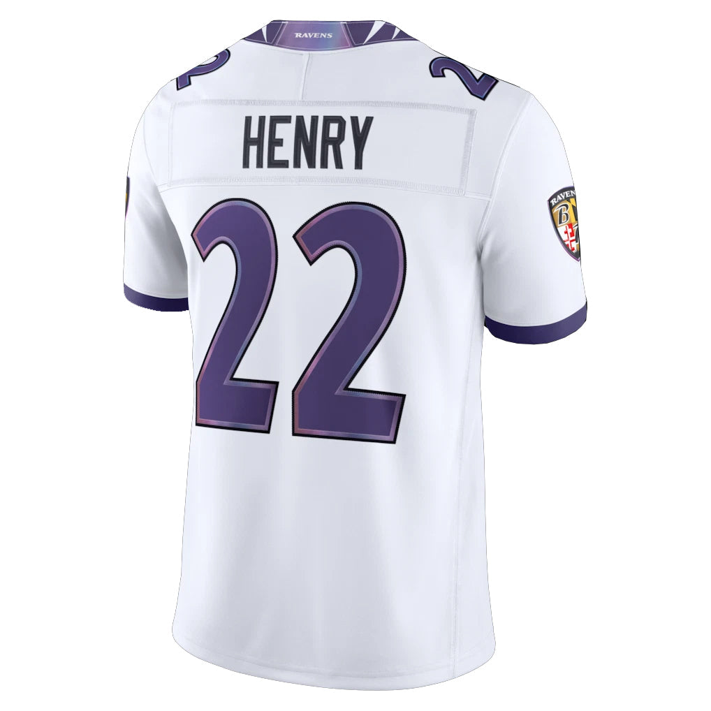 Elroe B.Ravens #22 Derrick Henry Player White Limited Elite Home Game Stitched Jerseys