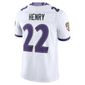 Elroe B.Ravens #22 Derrick Henry Player White Limited Elite Home Game Stitched Jerseys