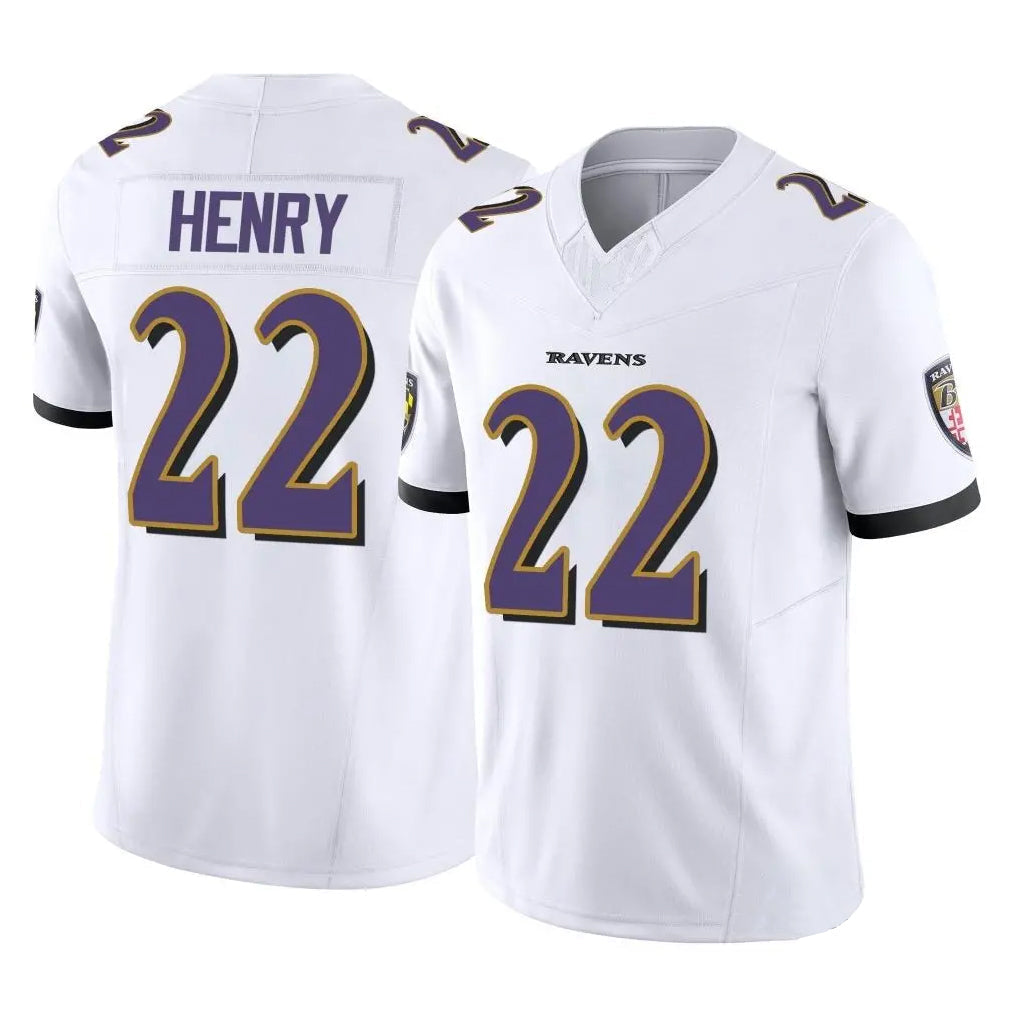 Elroe B.Ravens #22 Derrick Henry Player White Limited Home Game Stitched Jerseys