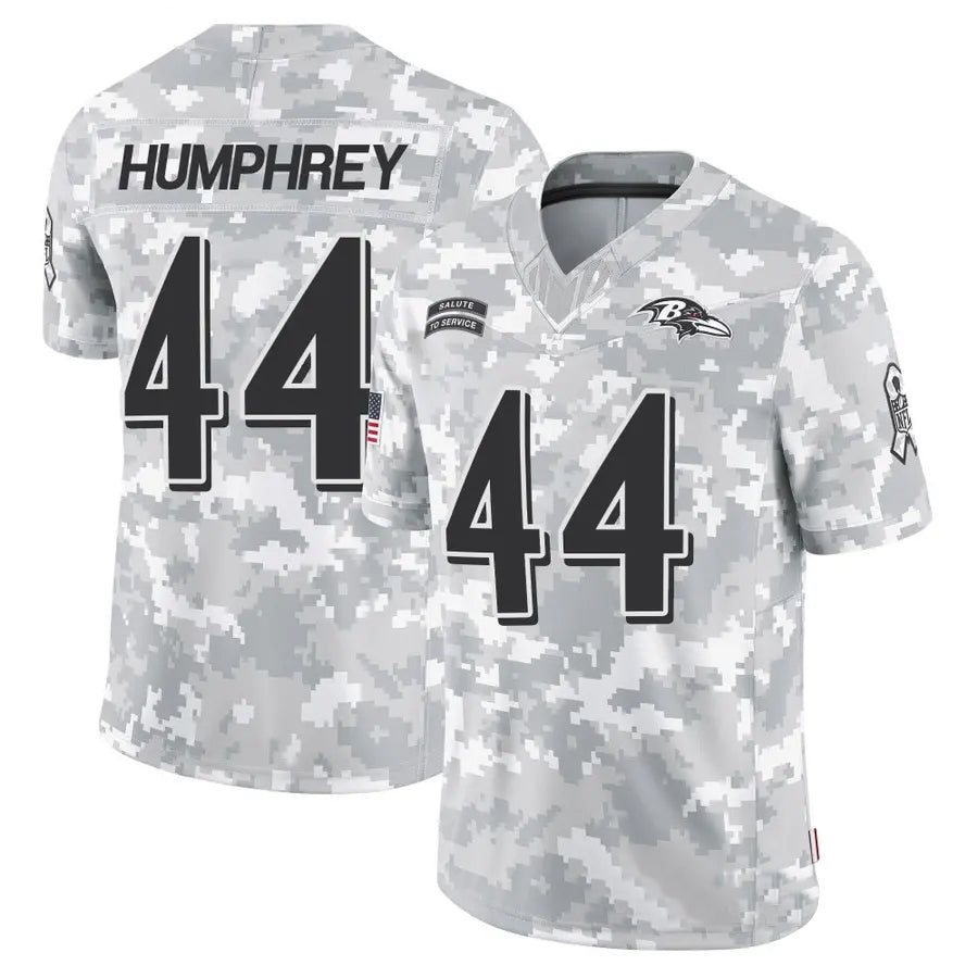 Elroe B.Ravens #44 Marlon Humphrey Player Arctic Camo Salute to Service Limited Stitched Jerseys