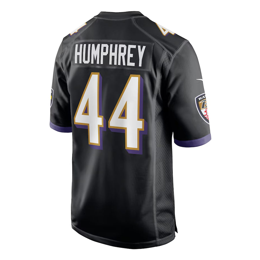 Elroe B.Ravens #44 Marlon Humphrey Player Black Alternate Home Game Stitched Jerseys