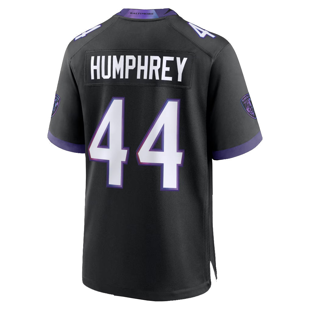 Elroe B.Ravens #44 Marlon Humphrey Player Black Home Game Stitched Jerseys