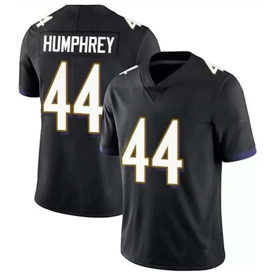 Elroe B.Ravens #44 Marlon Humphrey Player Black Limited Home Game Stitched Jerseys
