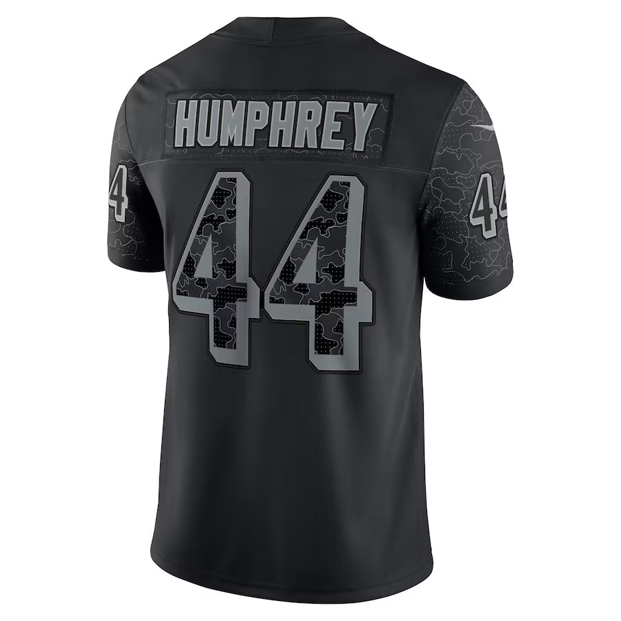 Elroe B.Ravens #44 Marlon Humphrey Player Black RFLCTV Limited Stitched Jerseys