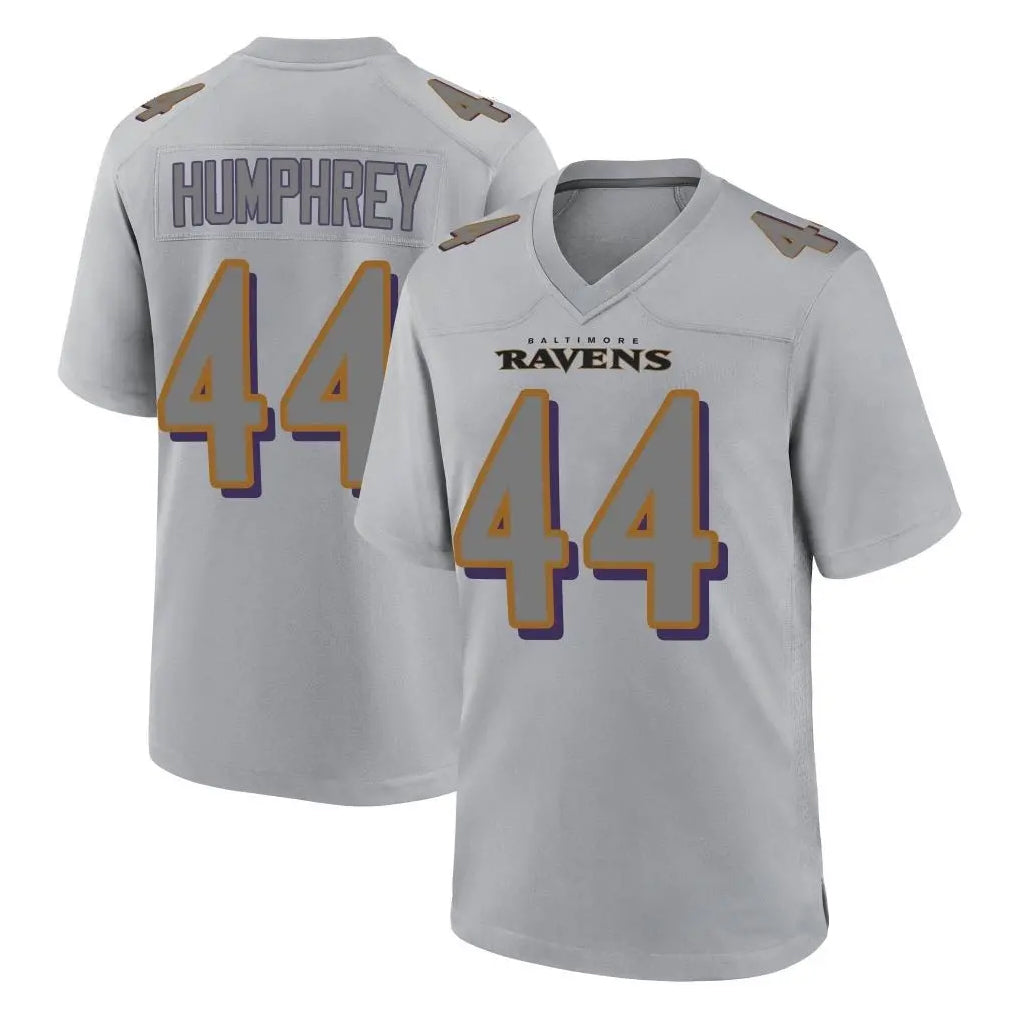 Elroe B.Ravens #44 Marlon Humphrey Player Gray Replica Limited Stitched Jerseys