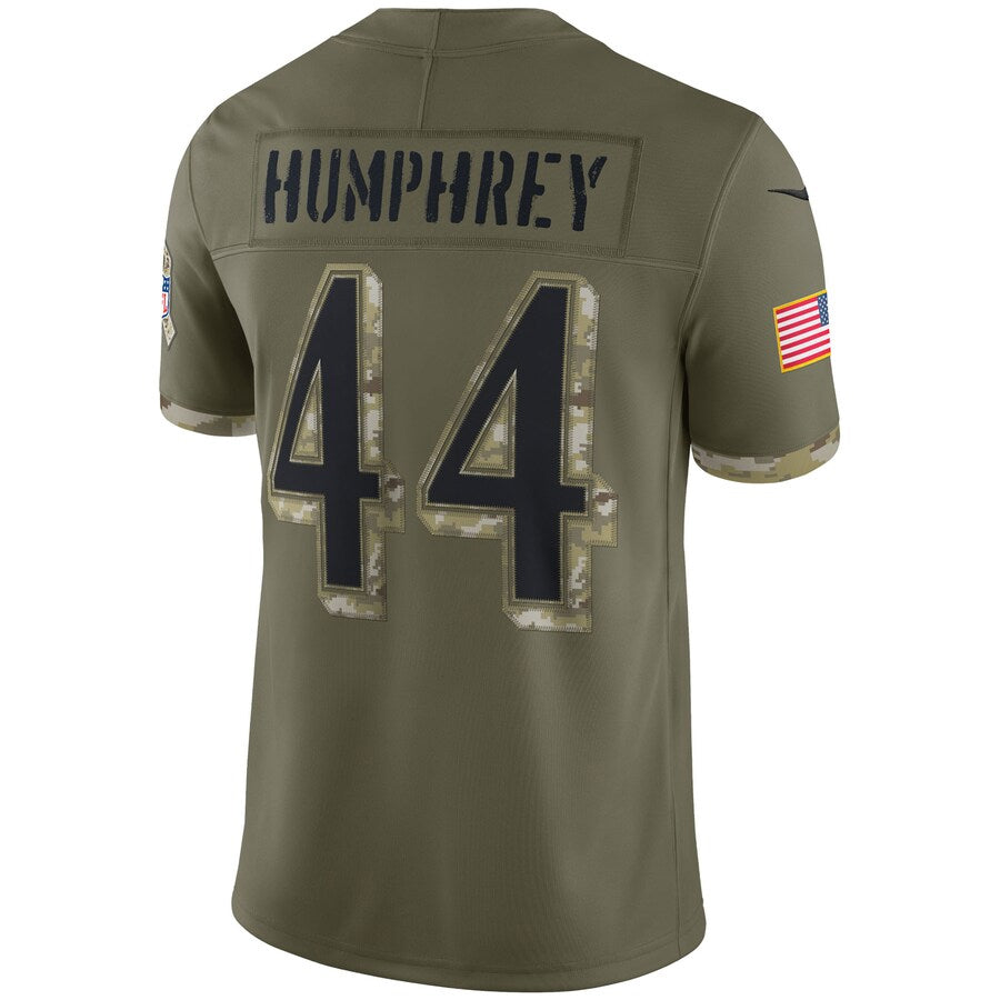 Elroe B.Ravens #44 Marlon Humphrey Player Olive Salute To Service Limited Stitched Jerseys