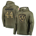 Elroe B.Ravens #44 Marlon Humphrey Player Olive Salute to Service Pullover Hoodie Stitched Jerseys