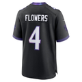 Elroe B.Ravens #4 Zay Flowers Black Alternate Stitched Jerseys
