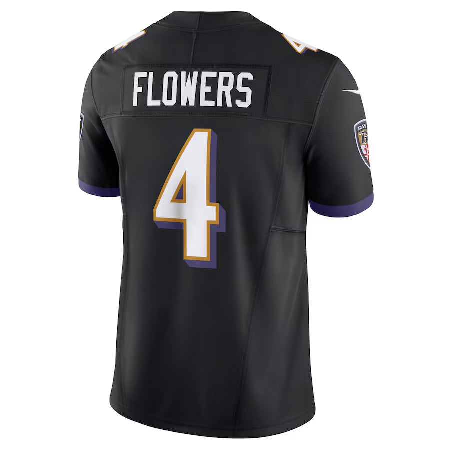 Elroe B.Ravens #4 Zay Flowers Player Vapor F.U.S.E. Limited Black Stitched Jerseys