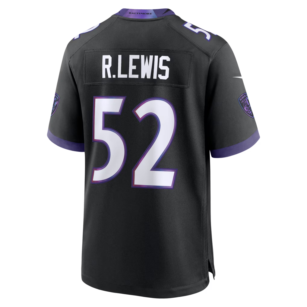 Elroe B.Ravens #52 Ray Lewis Black Alternate Retired Player Stitched Jerseys