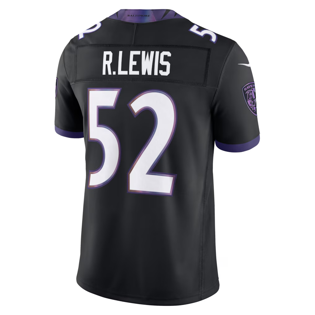 Elroe B.Ravens #52 Ray Lewis Black Alternate Vapor F.U.S.E. Stitched Retired Player Limited Jerseys