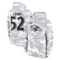 Elroe B.Ravens #52 Ray Lewis Player Arctic Camo Salute To Service Hoodie Stitched Jerseys