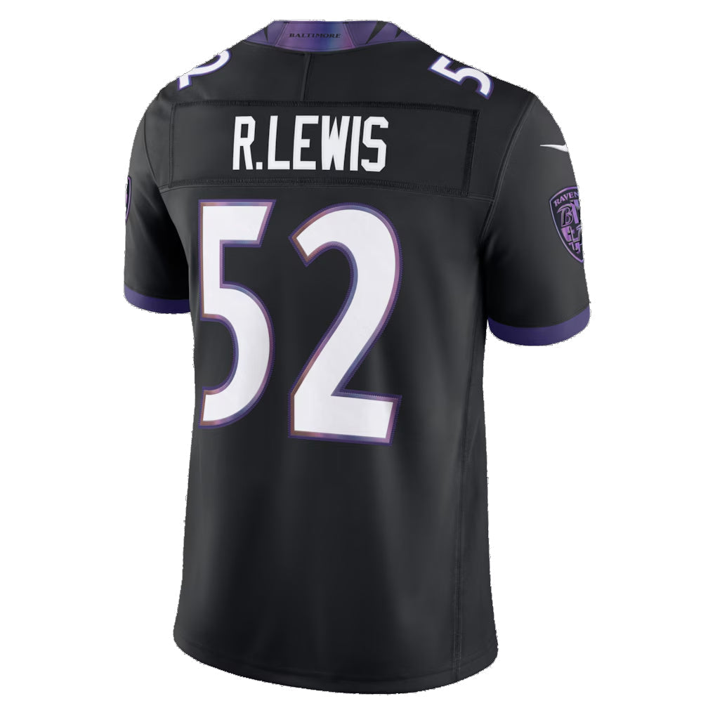 Elroe B.Ravens #52 Ray Lewis Player Black Vapor F.U.S.E. Limited Home Game Stitched Jerseys