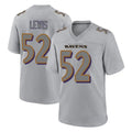 Elroe B.Ravens #52 Ray Lewis Player Gray Replica Limited Stitched Jerseys