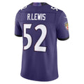 Elroe B.Ravens #52 Ray Lewis Player Purple  Vapor F.U.S.E. Limited Home Game Stitched Jerseys