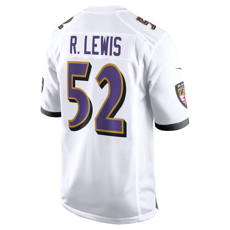 Elroe B.Ravens #52 Ray Lewis Player White Alternate Home Stitched Jerseys
