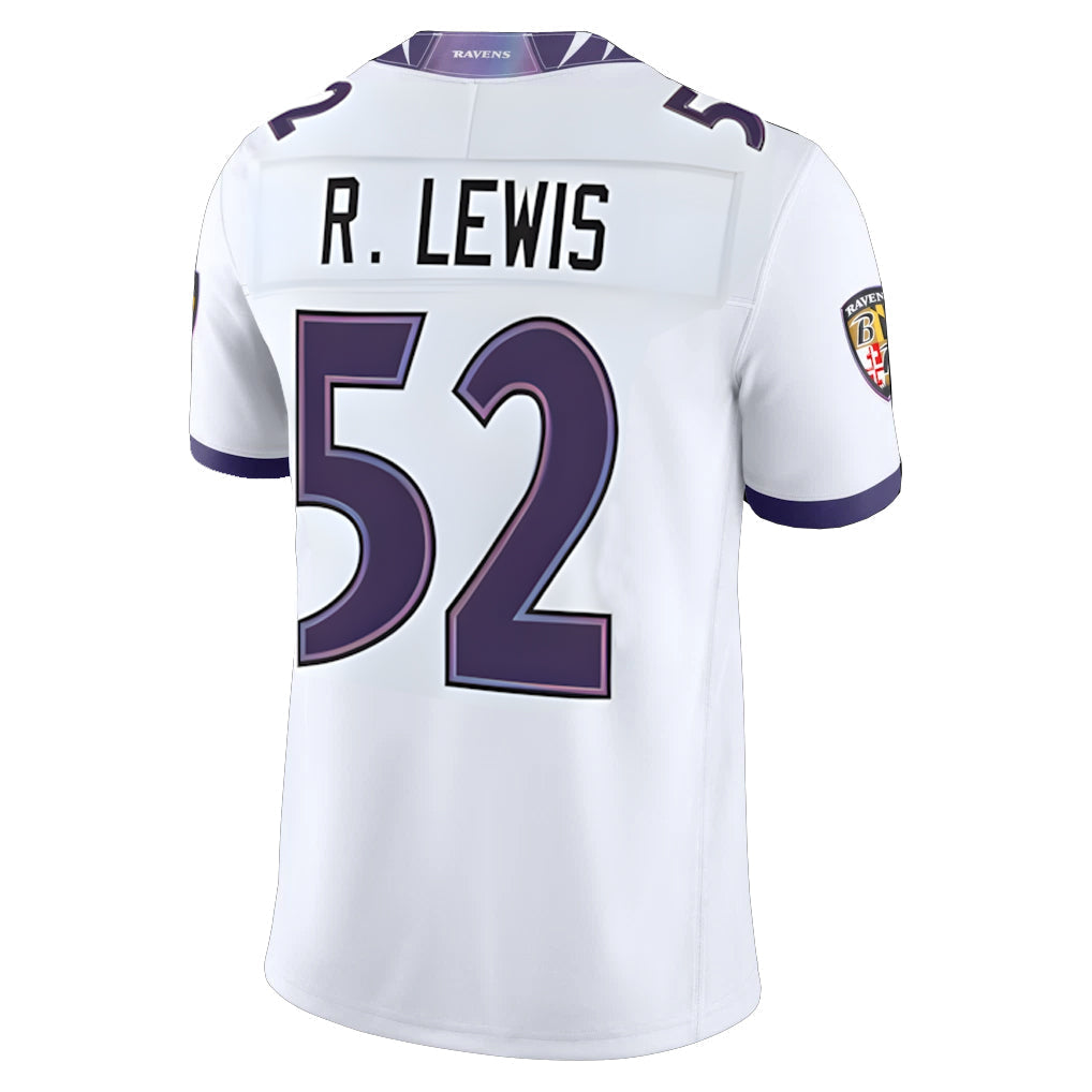 Elroe B.Ravens #52 Ray Lewis Player White  Vapor F.U.S.E. Limited Home Game Stitched Jerseys
