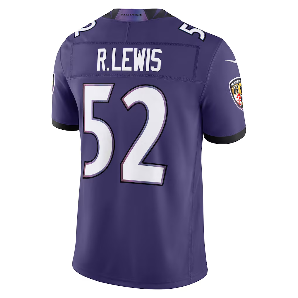 Elroe B.Ravens #52 Ray Lewis Purple Vapor F.U.S.E. Stitched Retired Limited Jerseys