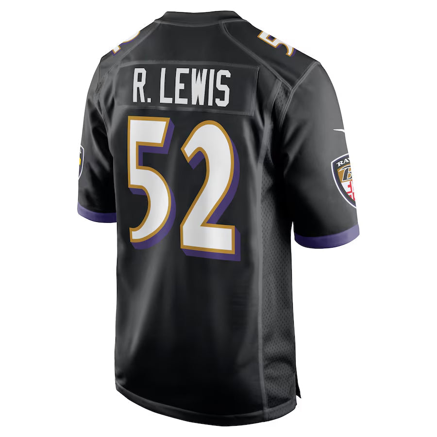 Elroe B.Ravens #52 Ray Lewis Player Black Home Stitched Jerseys
