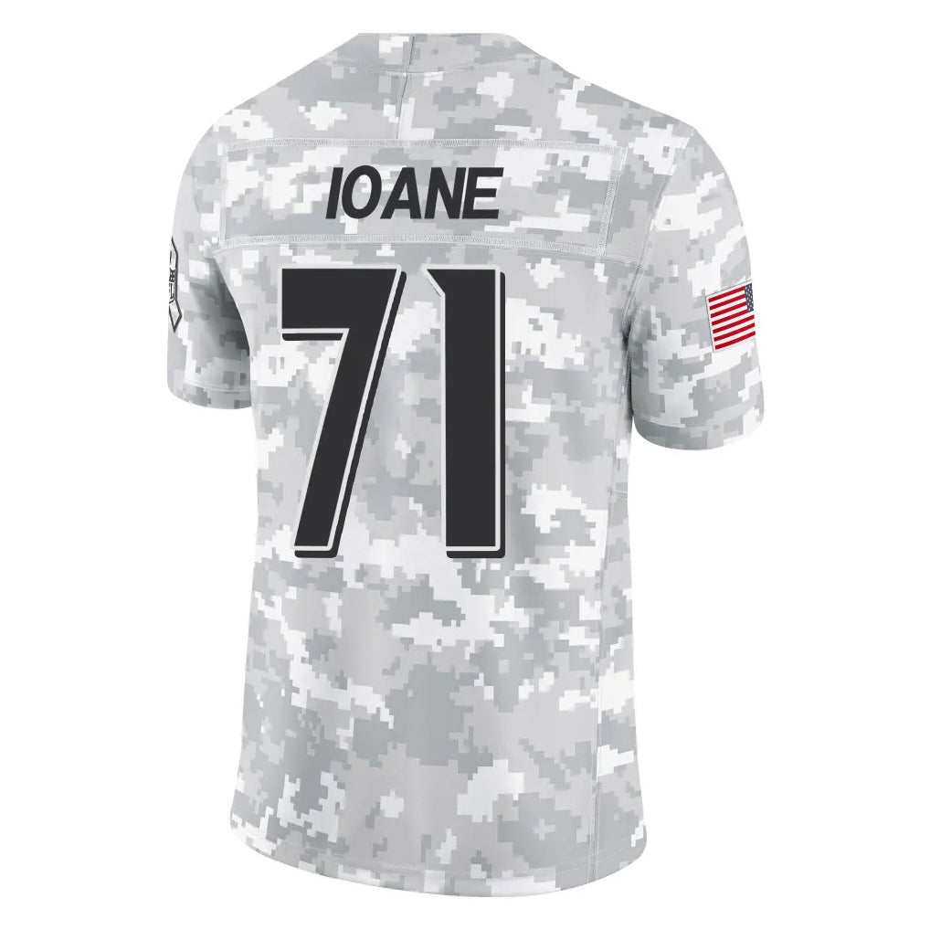 Elroe B.Ravens #71 Olaivavega Ioane Player Arctic Camo Salute to Service Limited Stitched Jerseys
