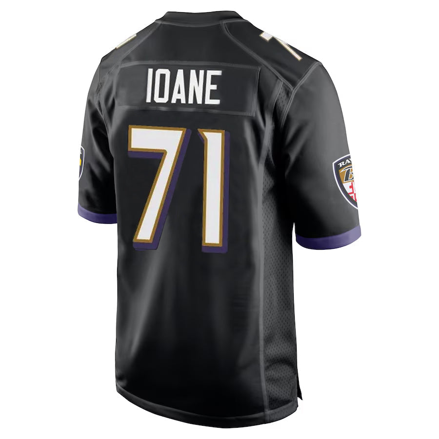 Elroe B.Ravens #71 Olaivavega Ioane Player Black Alternate Home Stitched Jerseys