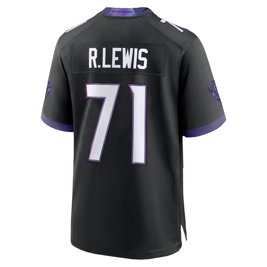 Elroe B.Ravens #71 Olaivavega Ioane Player Black Home Game Stitched Jerseys