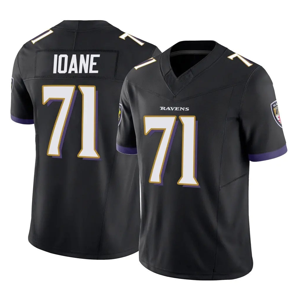 Elroe B.Ravens #71 Olaivavega Ioane Player Black Vapor F.U.S.E. Limited Game Stitched Jerseys
