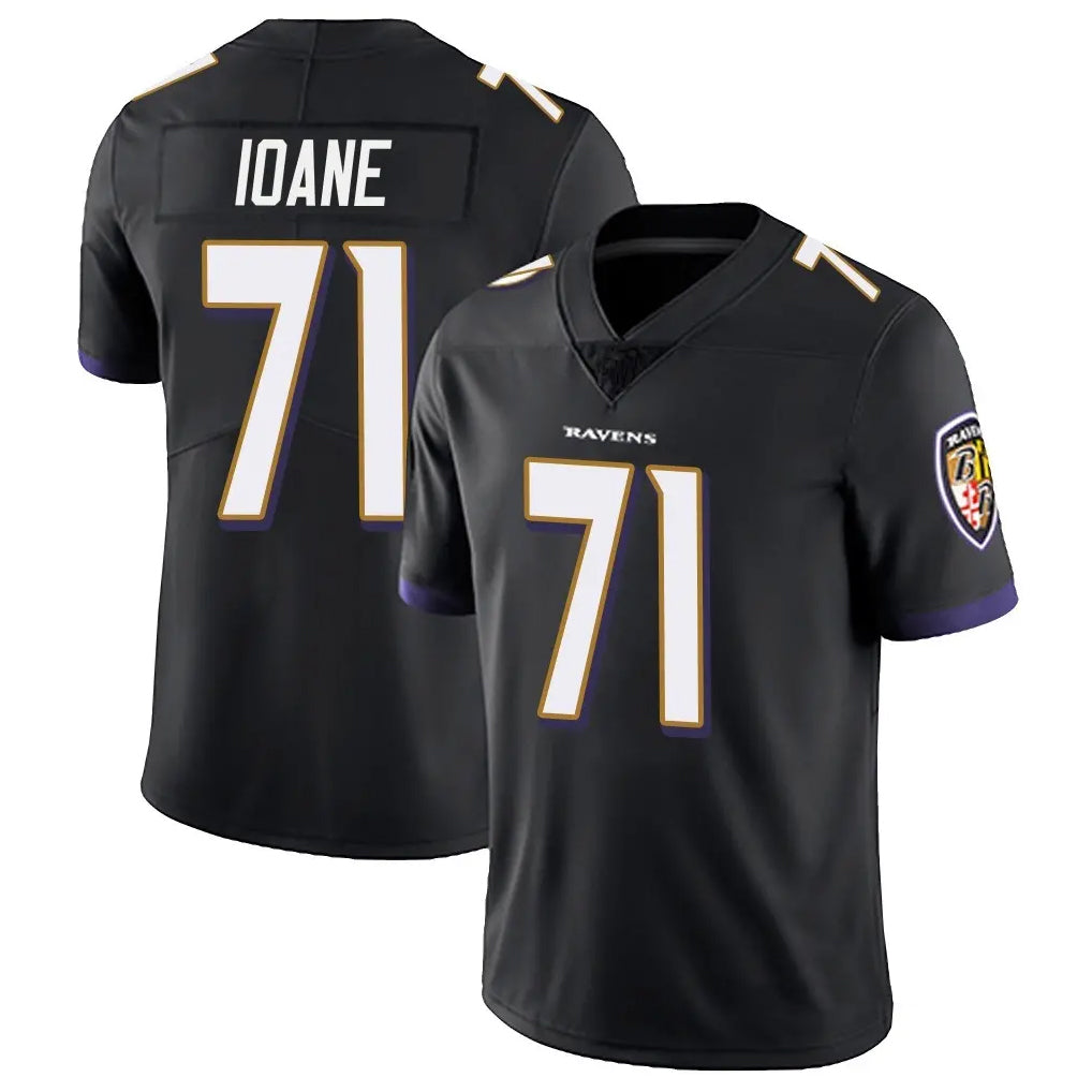 Elroe B.Ravens #71 Olaivavega Ioane Player Black Vapor Untouchable Limited Home Stitched Jerseys