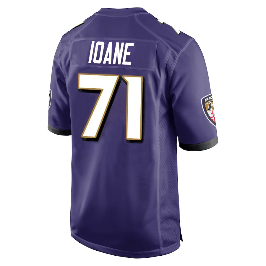 Elroe B.Ravens #71 Olaivavega Ioane Player Purple Alternate Home Stitched Jerseys