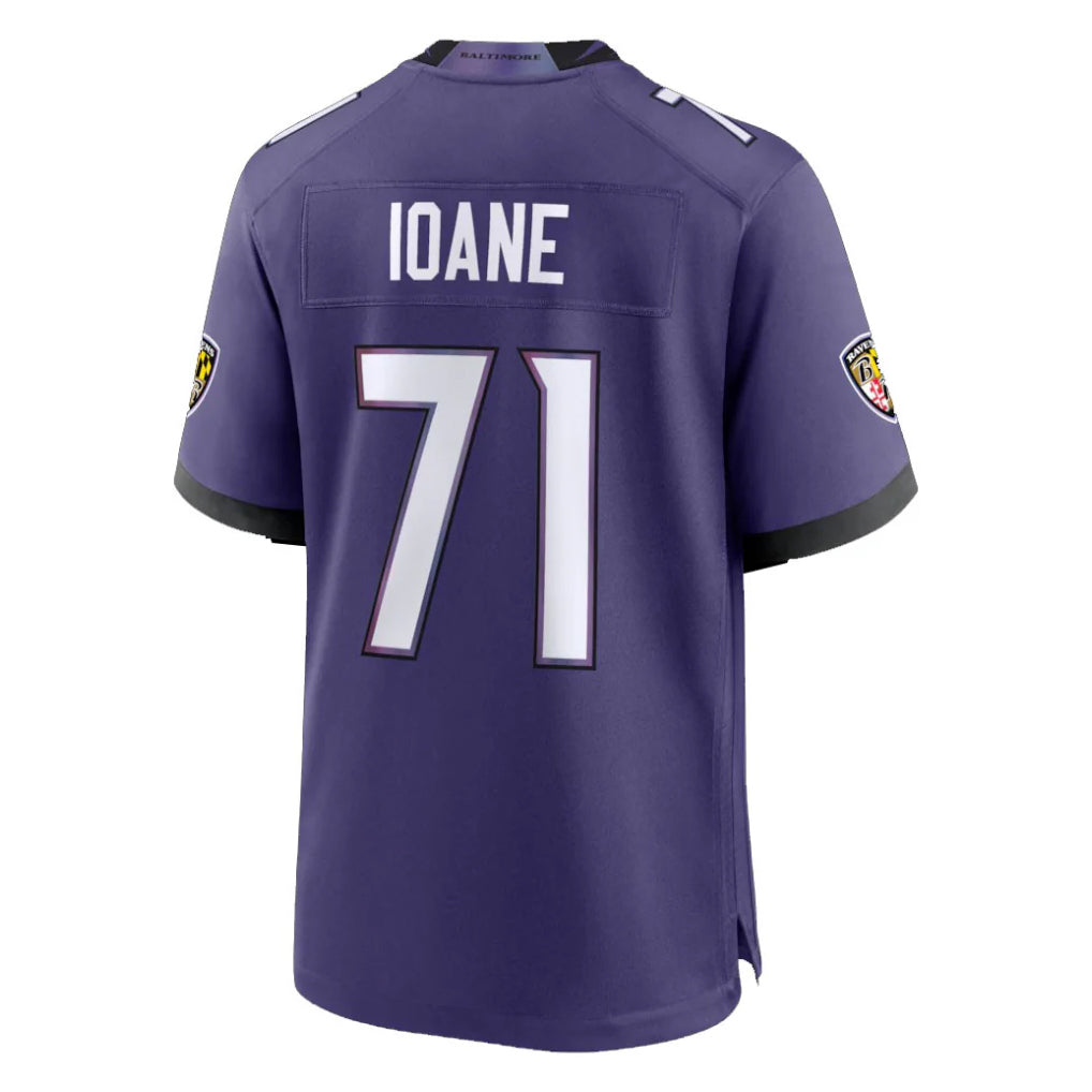 Elroe B.Ravens #71 Olaivavega Ioane Player Purple Home Game Stitched Jerseys