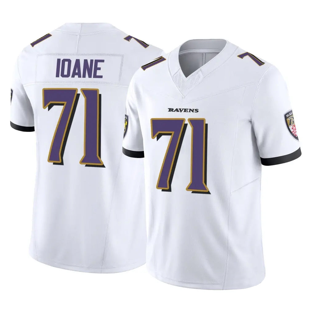 Elroe B.Ravens #71 Olaivavega Ioane Player White Vapor F.U.S.E. Limited Game Home Stitched Jerseys