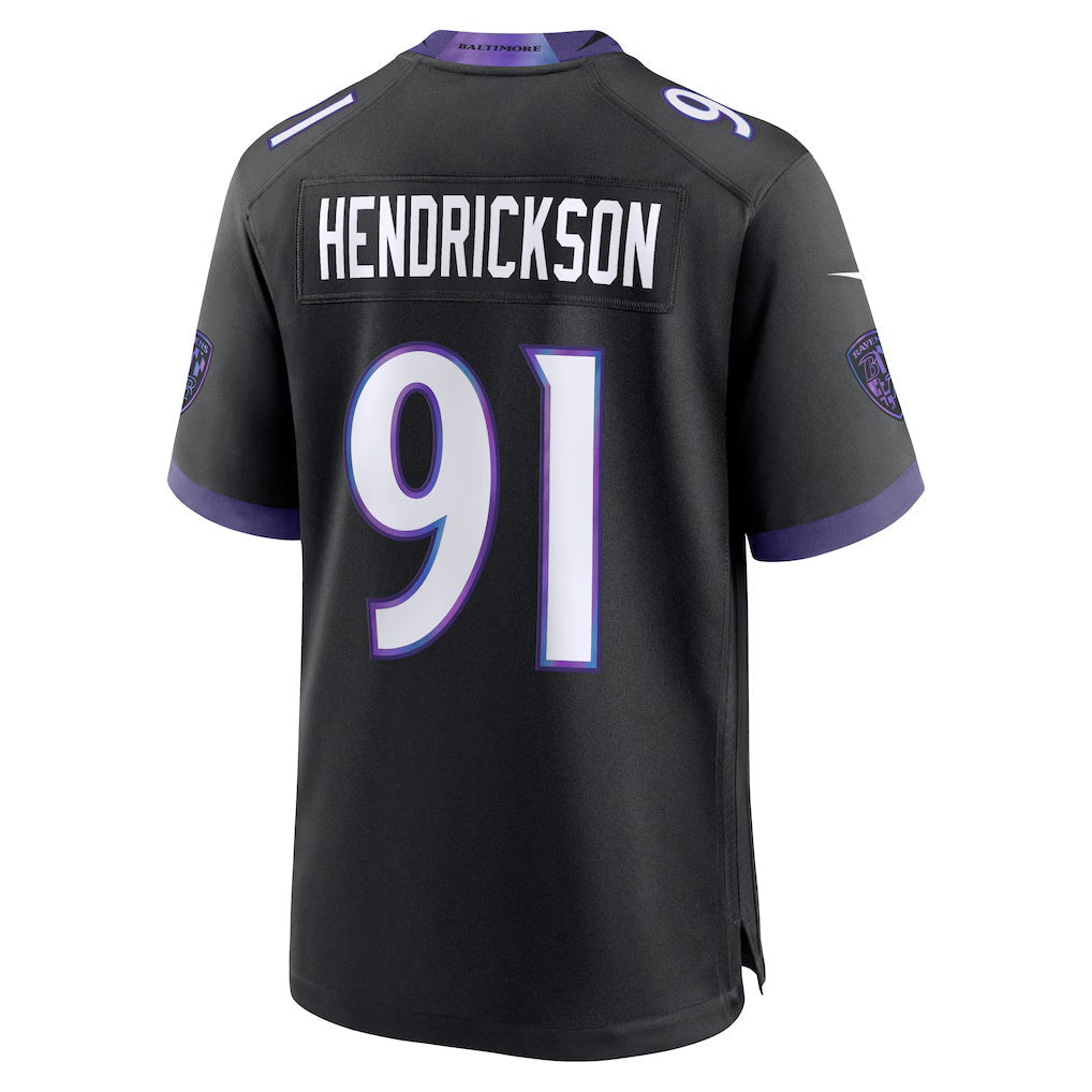 Elroe B.Ravens #91 Trey Hendrickson Black Alternate Game Stitched Jerseys
