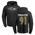 Elroe B.Ravens #91 Trey Hendrickson Player Black Pullover Hoodie Stitched Jerseys