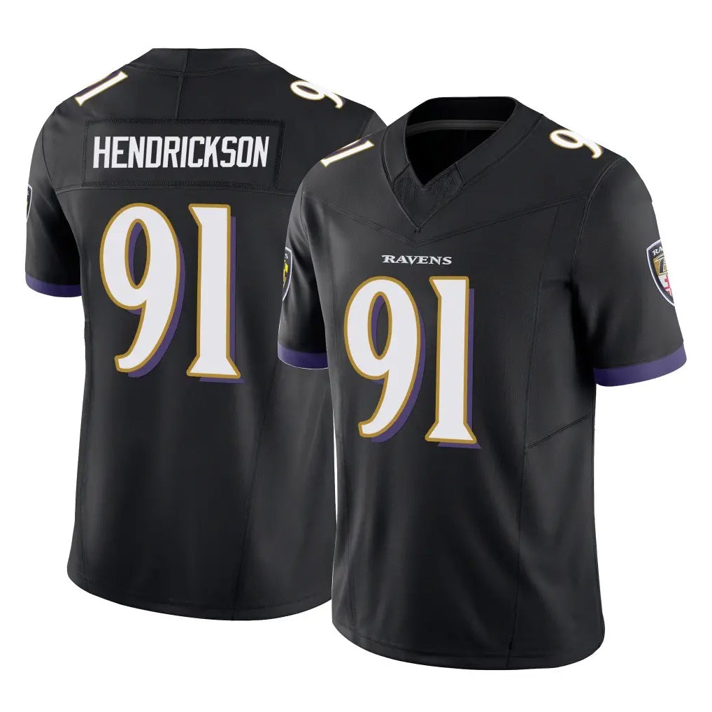 Elroe B.Ravens #91 Trey Hendrickson Player Black Vapor F.U.S.E. Limited Stitched Jerseys