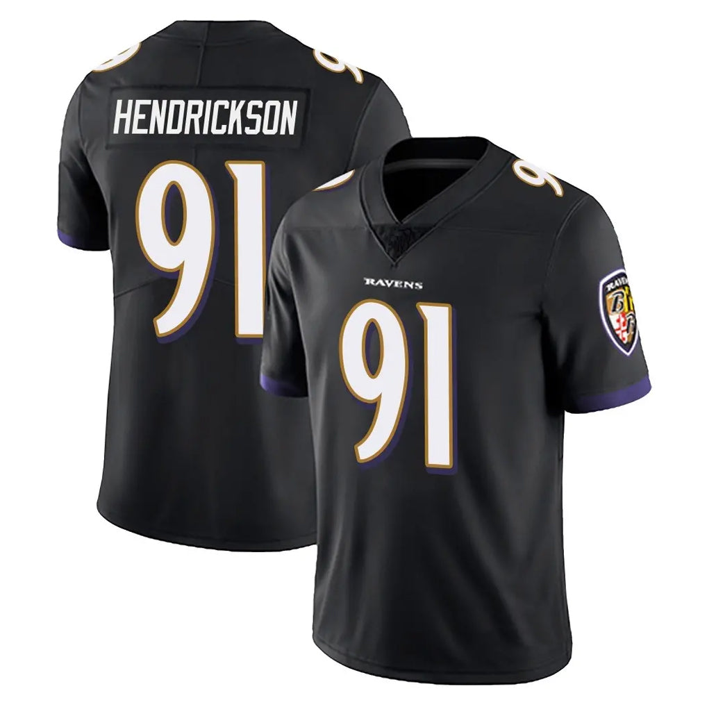Elroe B.Ravens #91 Trey Hendrickson Player Black Vapor Untouchable Limited Home Stitched Jerseys